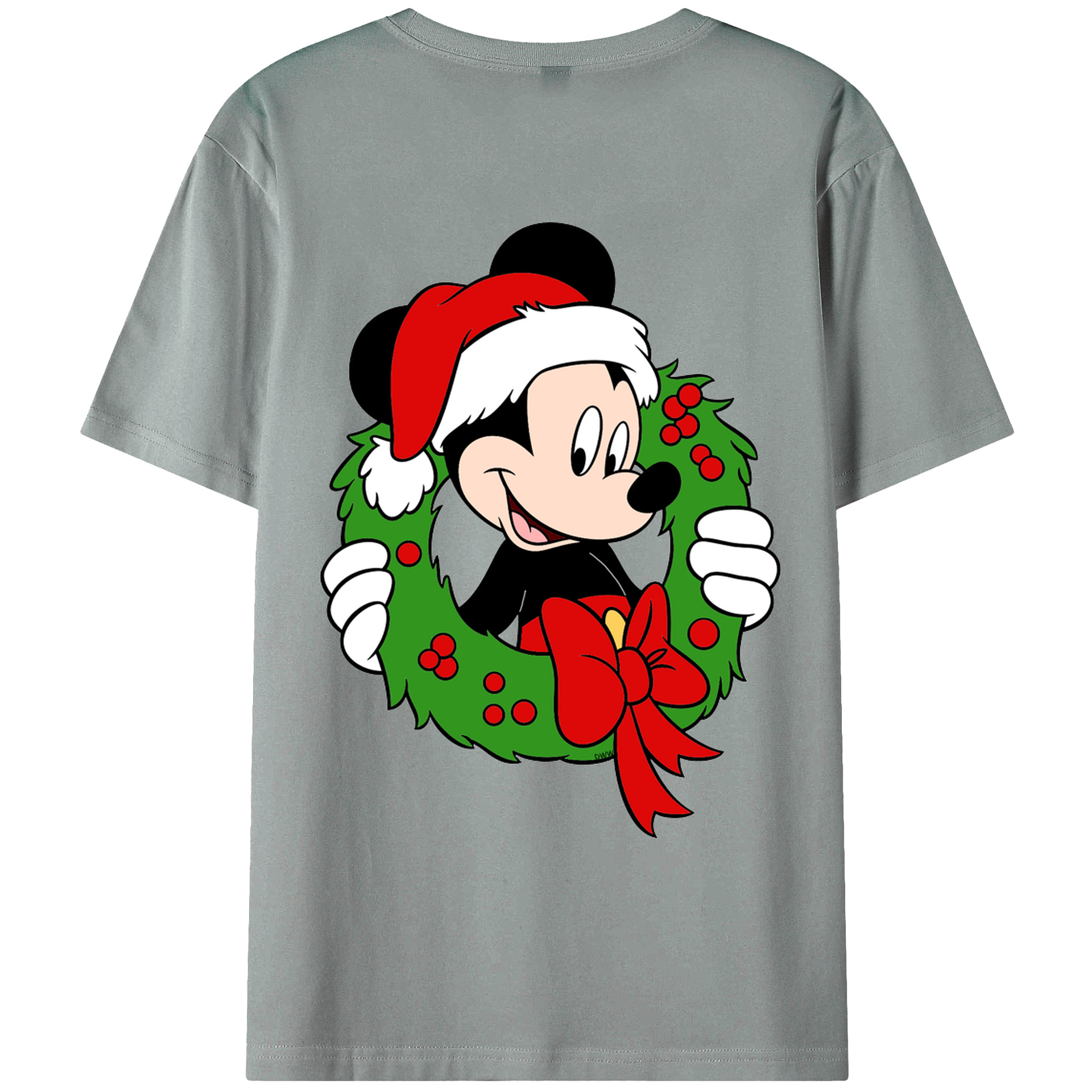 ミッキーマウス Mickey Mouse 綿100％ メンズ半袖Tシャツ（バックプリント） 通気性